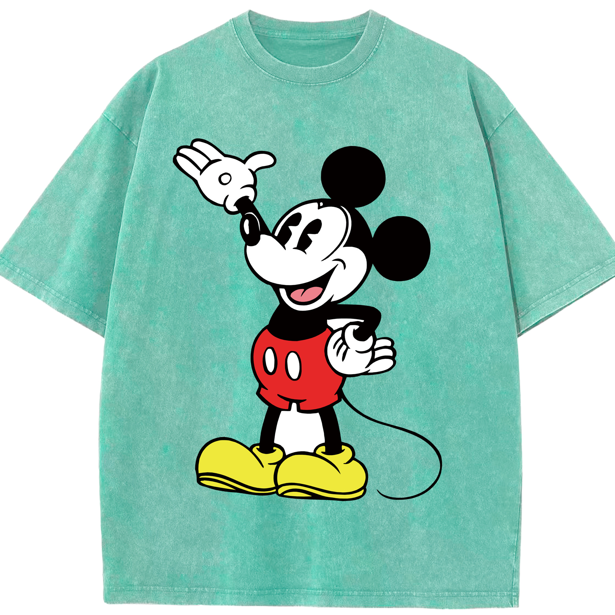 （画像用） ミッキーマウス Mickey Mouse 綿100% ヴィンテージ風 半袖Tシャツ（フロントプリント）